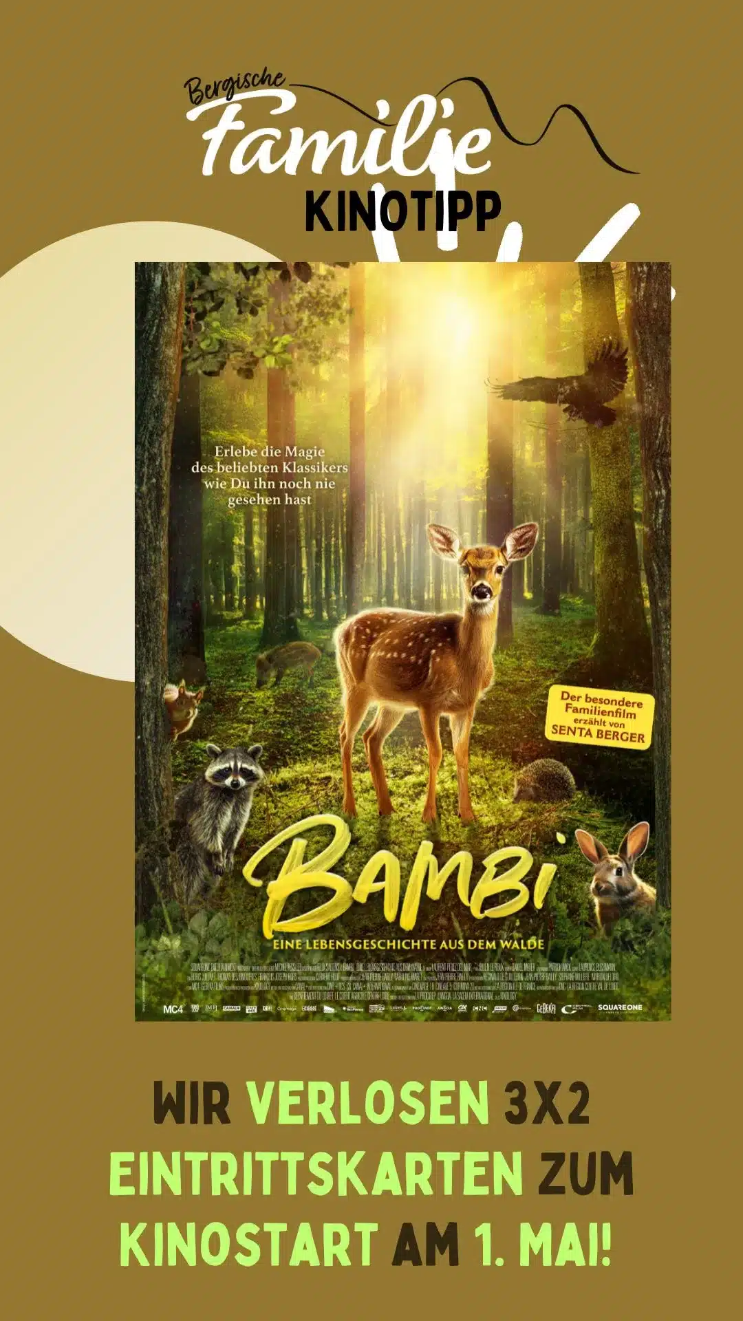 Kinostart Bambi Eine Lebensgeschichte aus dem Wald Gewinnspiel