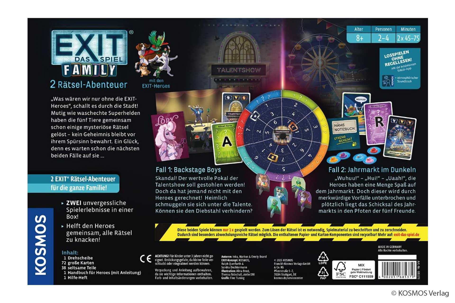 Spieletipp: EXIT® - Das Spiel Family: Backstage Boys / Jahrmarkt im Dunkeln 2 KOSMOS EXIT Das Spiel Family Backstage Boys Jahrmarkt 2