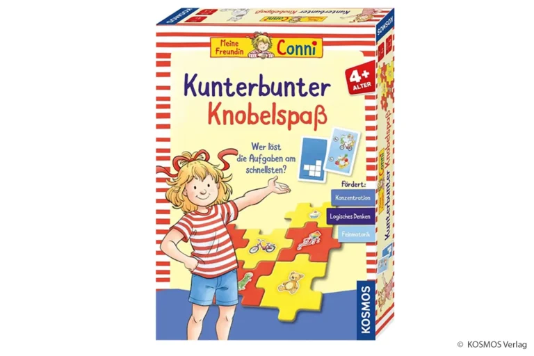 Kinderspiel Meine Freundin Conni – Kunterbunter Knobelspaß von KOSMOS Familienspieltipp der Bergischen Familie