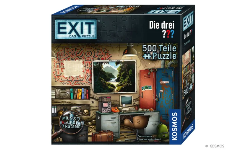 Drei ??? Toteninsel Puzzle Test EXIT 500 Teile Kommandozentrale Verpackung